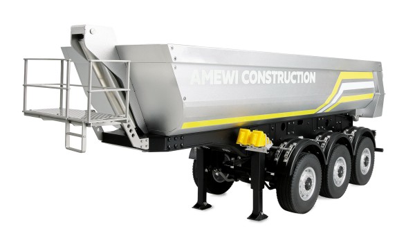 Dreiachs-Sattelauflieger mit Kippmulde aus Metall 1:14 silber