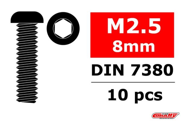 M2,5x8 Linsenkopfschraube Innensechskant (10)