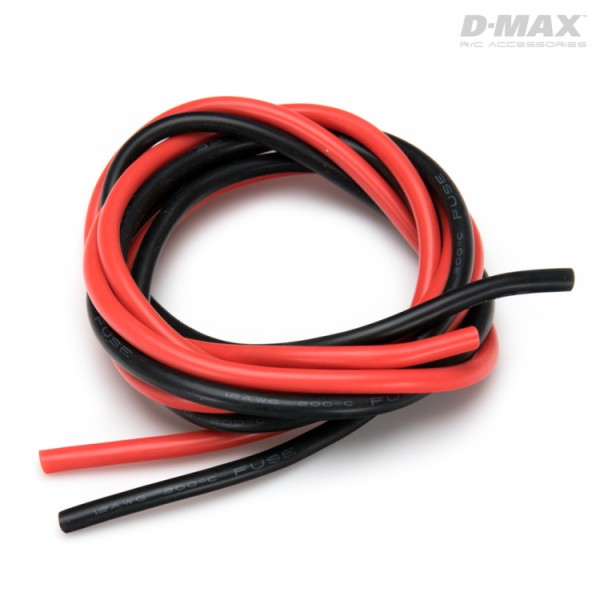 Silikonkabel 3,31mm² (12AWG) rot & schwarz (je 1m)