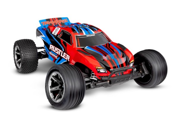 Traxxas Rustler 2WD HD rot RTR (mit Akku und 4A USB Lader)