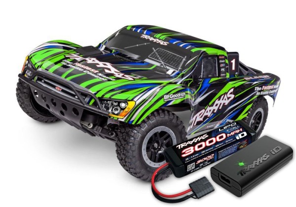 Traxxas Slash HD 2WD BL-2S clipless grün RTR (mit 2S LiPo + USB-Lader )