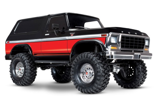 Traxxas TRX-4 '79 Ford Bronco schwarz/rot -clipsless- ARTR