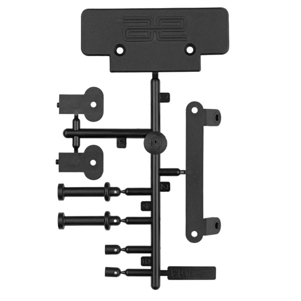 Team Associated RC10GT Front Bulkhead, Bumper and Body Mounts, Black