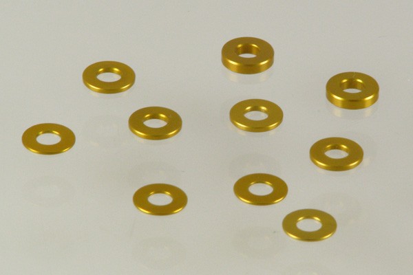 Alu-Beilagscheiben M4x9mm 0,5/1,0/2,0mm (10)