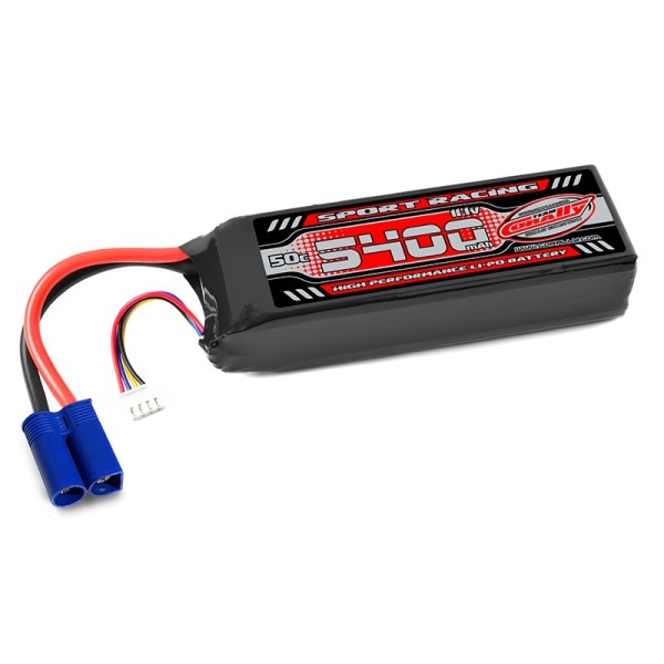 11,1V 5400mAh 50C (h31,0mm) 410g EC5 LiPo, Team Corally