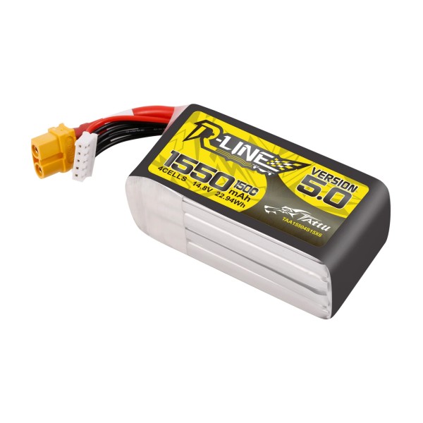 14,8V 1550mAh 150C (XT60) Tattu R-LINE V5 Racecopter LiPo