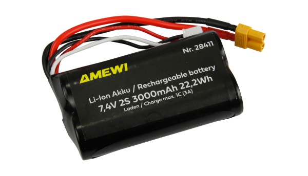 7,4V 3000mAh (XT30) Li-Ion Akku 2S