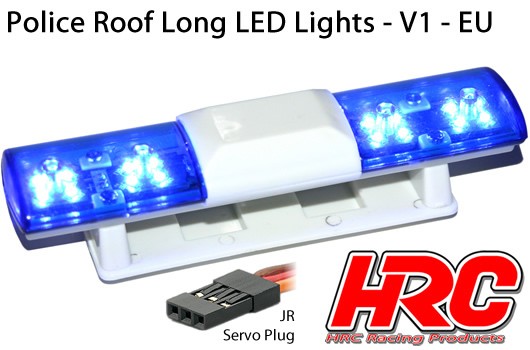 Light Kit - LED - 1/10 Police Roof Long Lights V1 - 6 Flashi