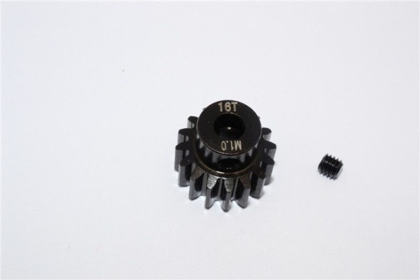 GPM Steel Motor Gear (16T) - 1Pc Schwarz