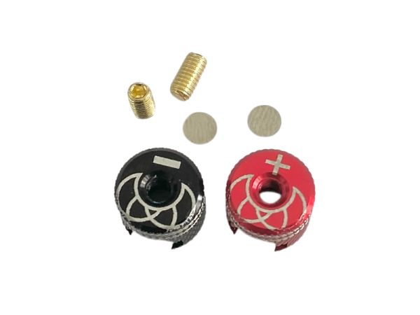 Aluminiumgriff rot/schwarz für Goldstecker (2)
