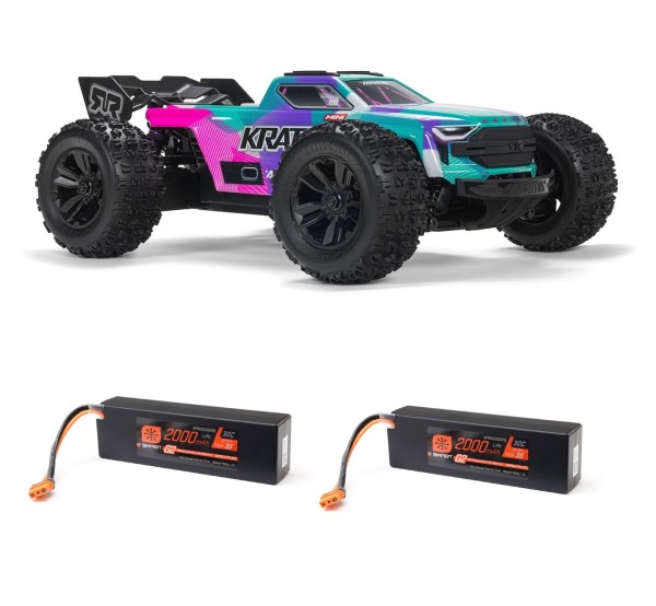 MINI KRATON 1:16 3S DSC 4X4 RTR Brushless Speed Truck teal/pink *Dual LiPo Combo*