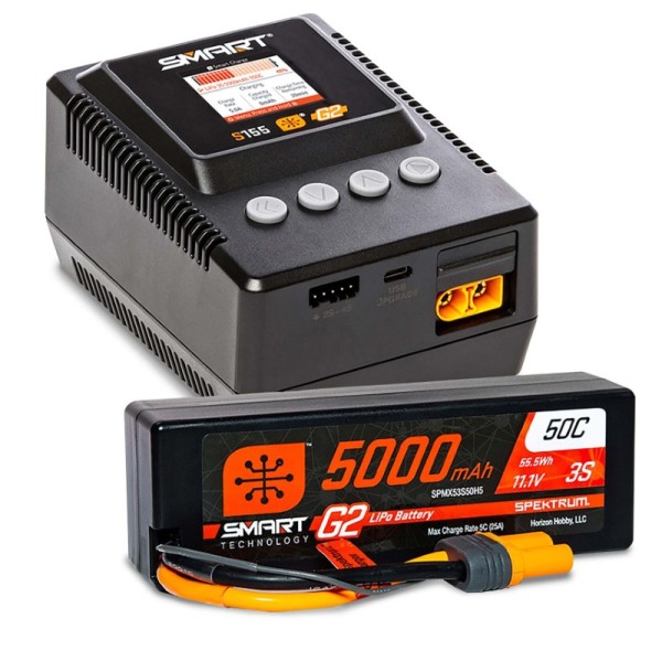 Spektrum Smart Powerstage Combo S155 Lader + 11,1V 5000mAh 50C LiPo