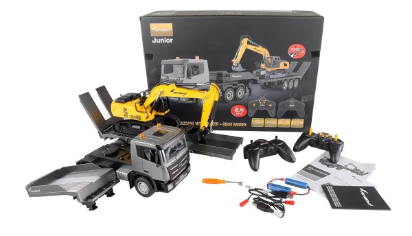 Baumaschinen-Set Tieflader/Bagger G836E/G041E 1:24 RTR