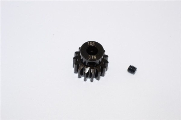 GPM Steel Motor Gear (15T) - 1Pc Schwarz