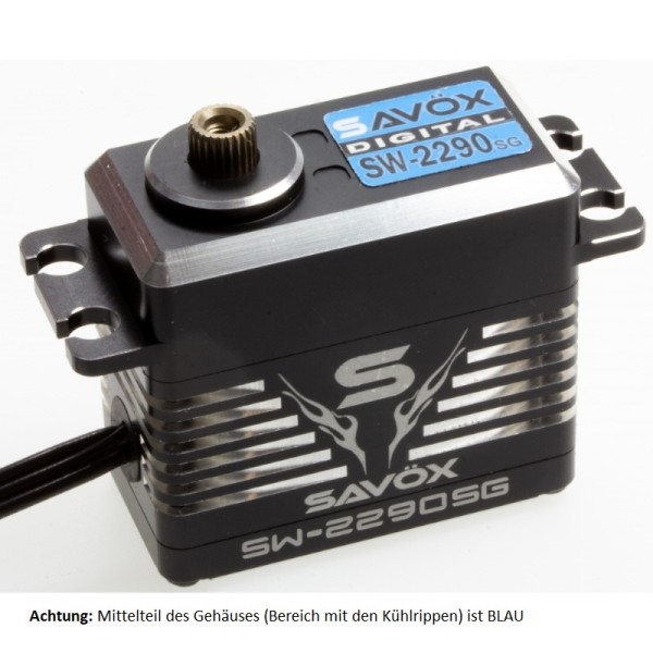 SW-2290SG (8,4V 70kg 0,11s) BL waterproof Servo (blaues Gehäuse), Savöx