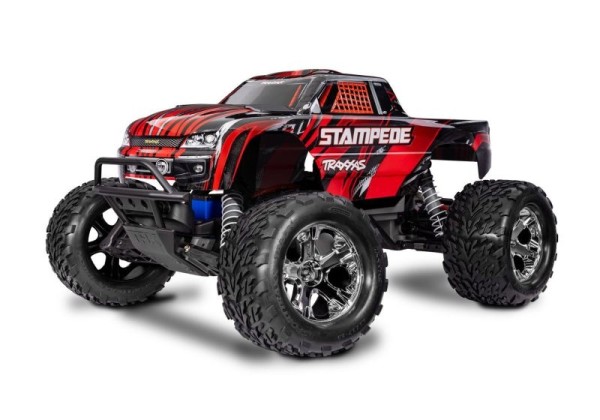 TRAXXAS Stampede HD 2WD Monster-Truck rot RTR (mit Akku und 4A USB Lader)