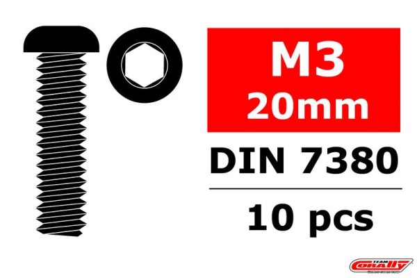 M3x20 Linsenkopfschraube Innensechskant (10)