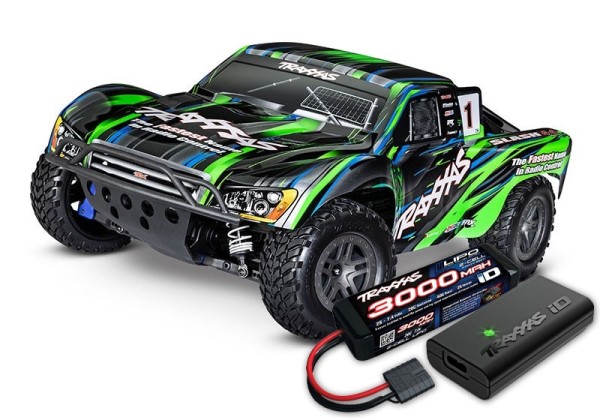 Traxxas Slash 4x4 HD BL-2S Grün RTR (mit 2S LiPo + USB-Lader )