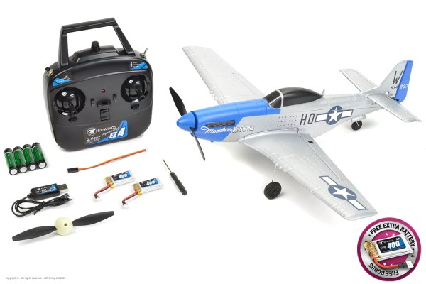 Mini P-51 Mustang - RTF - 450mm - 1+1 Li-Po Battery - USB Charger