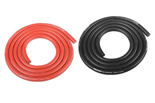 Silikonkabel 5,26mm² (10AWG) Schwarz und Rot - Extrem hochflexibel -