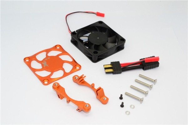 GPM Alu Motor Heatsink With Cooling Fan - 1 Set Orange
