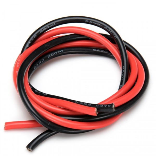 Silikonkabel 8,34mm² (8AWG) rot & schwarz (je 1m)