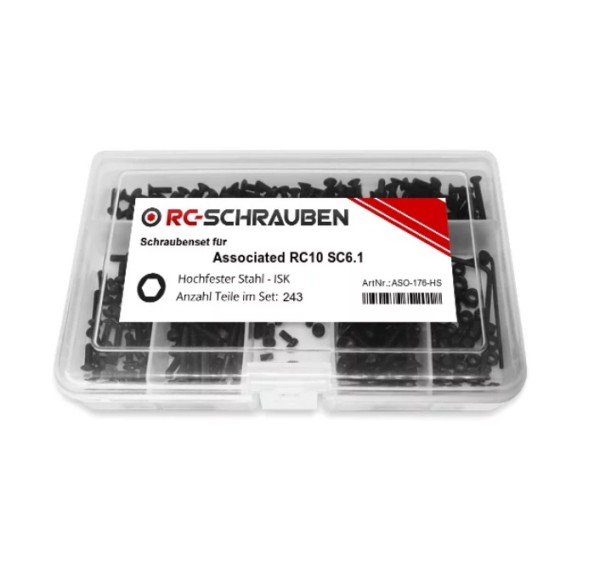 Schrauben-Set Asso RC10 SC6-Serie Stahl (243 Teile)