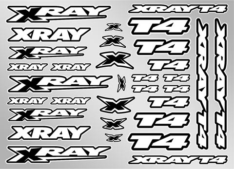 Xray T4 Aufklebebogen - Weiss