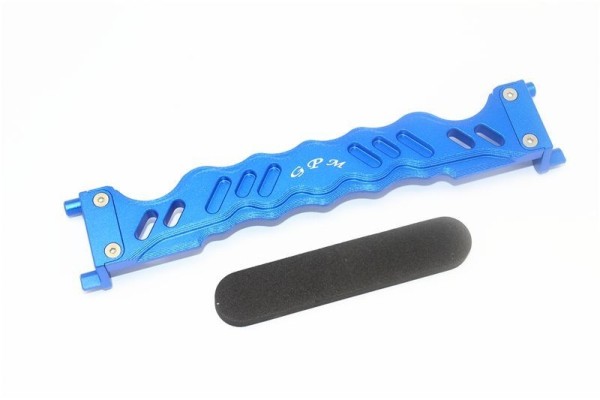 GPM Alu Battery Hold-Down -2Pc Set Blau