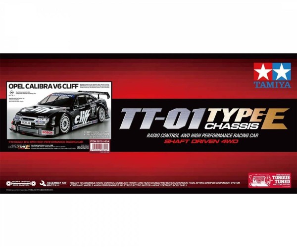 Tamiya TT-01E Opel Calibra V6 Cliff 1:10 Tourenwagen Kit