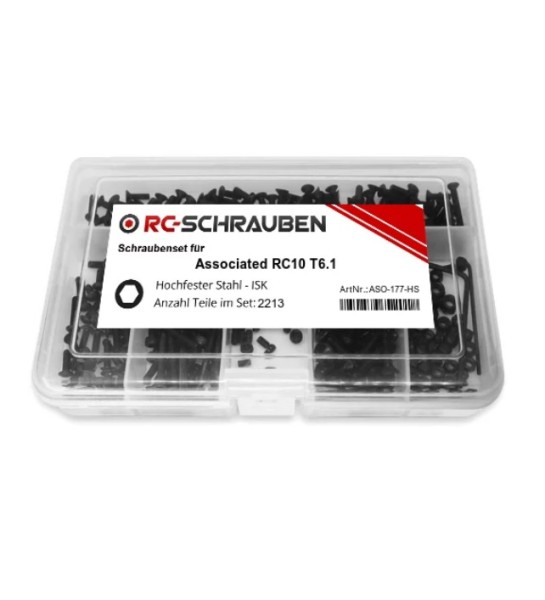 Schrauben-Set Asso RC10 T6-Serie Stahl (213 Teile)