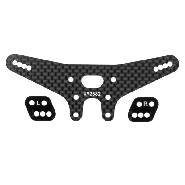 RC10B7.1 FT Dämpferbrücke hinten und Gull Dropper, -2mm