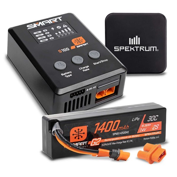 Spektrum Smart Powerstage Bundle 2S 1400mAh + S100 100W Lader & 65W Netzteil