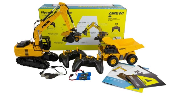 AMEWI Kipper & Kettenbagger 2-in-1 Set 1:24 RTR