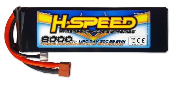 7,4V 8000mAh 30C T-Stecker LiPo, H-Speed