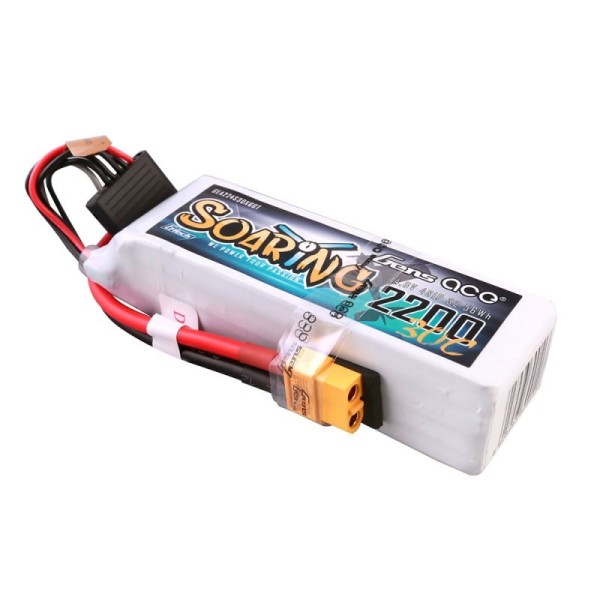 14,8V 2200mAh 30C (XT60) G-Tech LiPo, GensAce Soaring