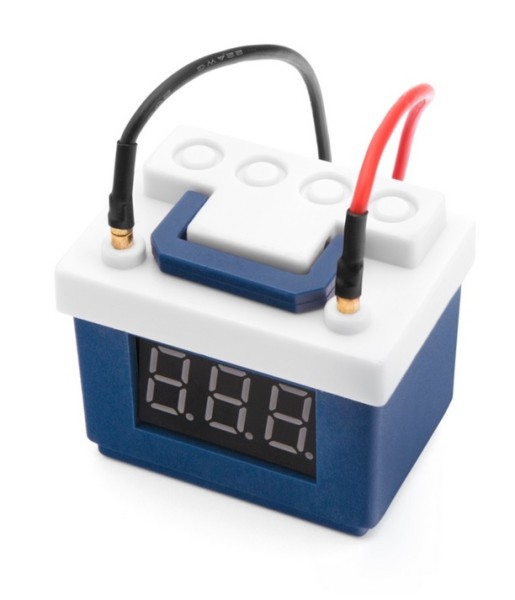 Batterie mit Spannungsanzeige blau 1:10