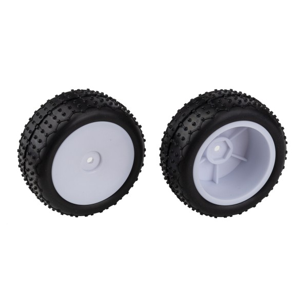 Team Associated Reflex 14 Mini Pin Tires, Wide Wheels, mounted, white