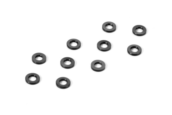 Unterlegscheibe 3x6x0,5mm, Alu Schwarz (10)