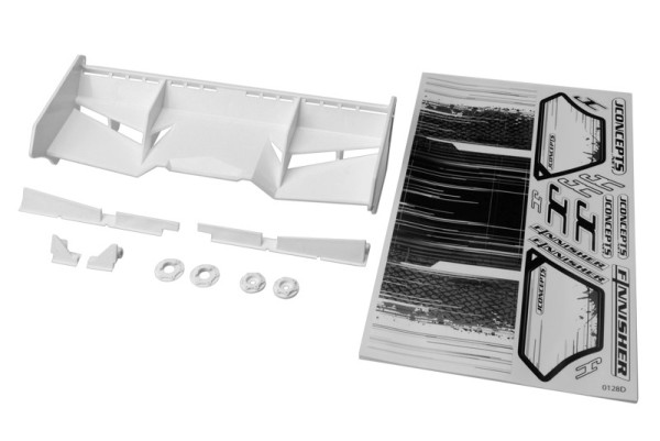 1:8 Heckspoiler "Finnisher" weiß, mit Gurney & Winglet
