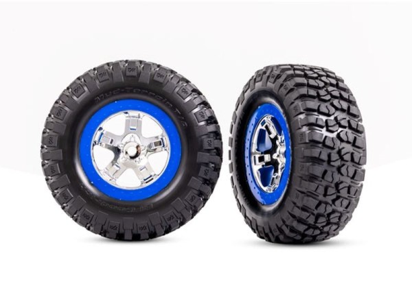 1:10 SC Räder BFGoodrich® Mud-Terrain™ T/A® KM2 auf chrom-blauer Felge