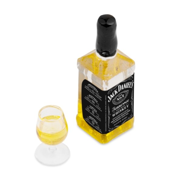 Whiskeyflasche mit Glas (Dekor)