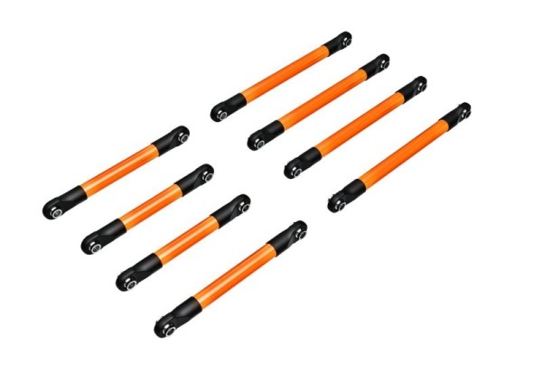 Suspension link set, 6061-T6 aluminum (orange-anodized) (inc