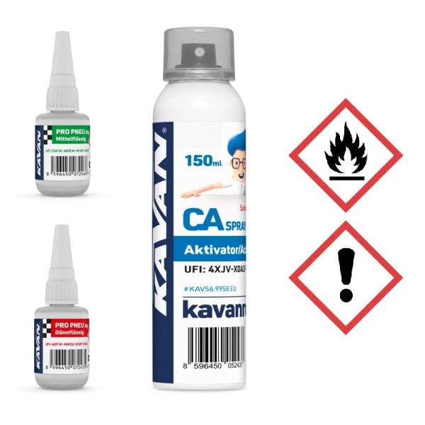 Reifenkleber Set mittel & dünn (2x20g) + Aktivator-Spray 150ml