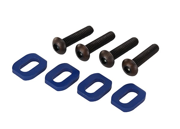 Schreiben, Motorhalter, Alu (blau-eloxiert) (4)/ 4x18mm BCS