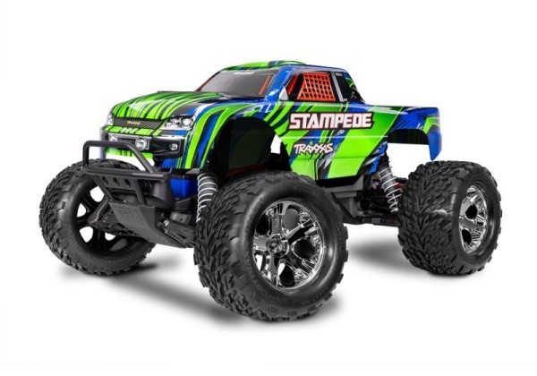 TRAXXAS Stampede HD 2WD Monster-Truck grün RTR (mit Akku und 4A USB Lader)