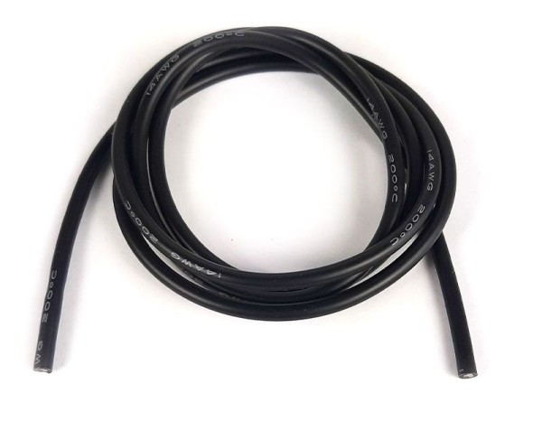Silikonkabel 2,5mm² 14AWG 1m schwarz