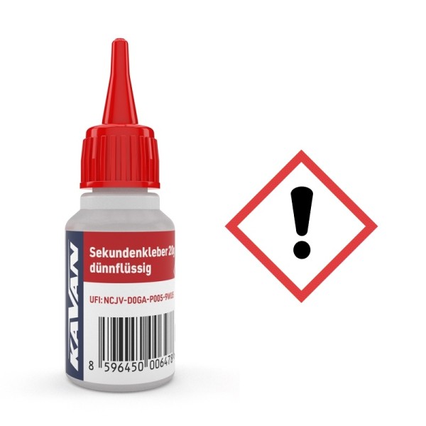 Sekundenkleber (rot) dünnflüssig KAVAN 20g