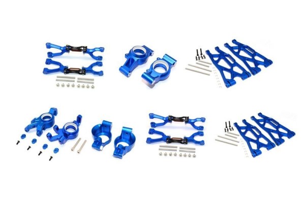 GPM Alu Querlenker - und Radträger Set für X-Maxx, blau