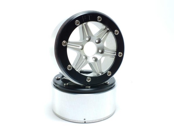 METSAFIL 1.9" SIXSTAR silber/schwarz Beadlock-Felgen